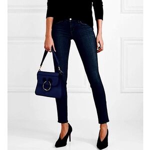 NEW L'AGENCE Mid Rise Dark Wash Premium‎ Stretch
Denim Cigarette Skinny Jeans 24